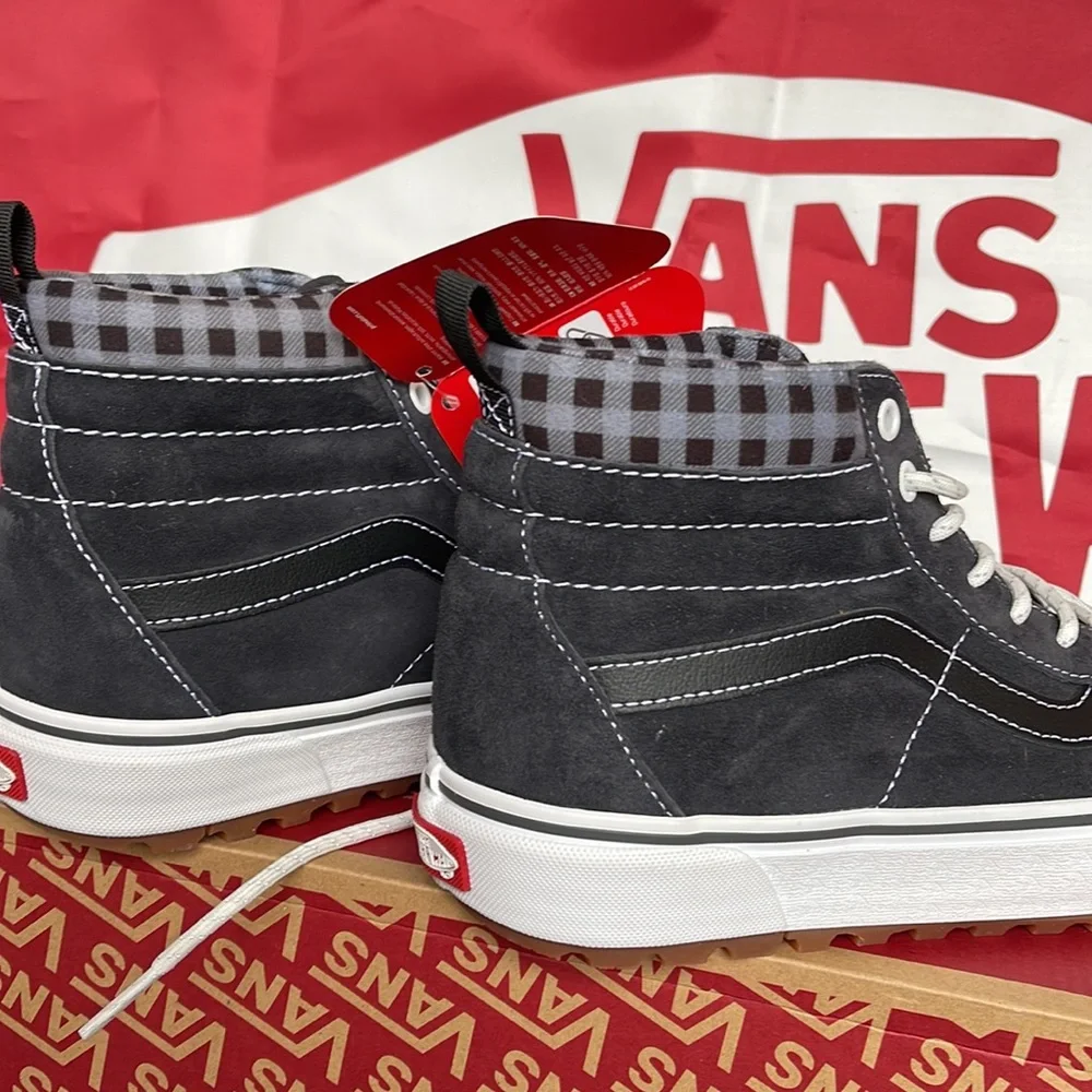 Vans Men’s Sk8-Hi Mte-1 Plaid Grey/White VN0A5HZYGYW boots - athletic shoes
